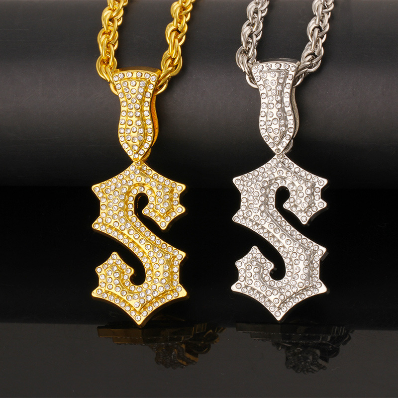 Men Accessories Singapore - Nouveau collier hip-hop lettre S pour