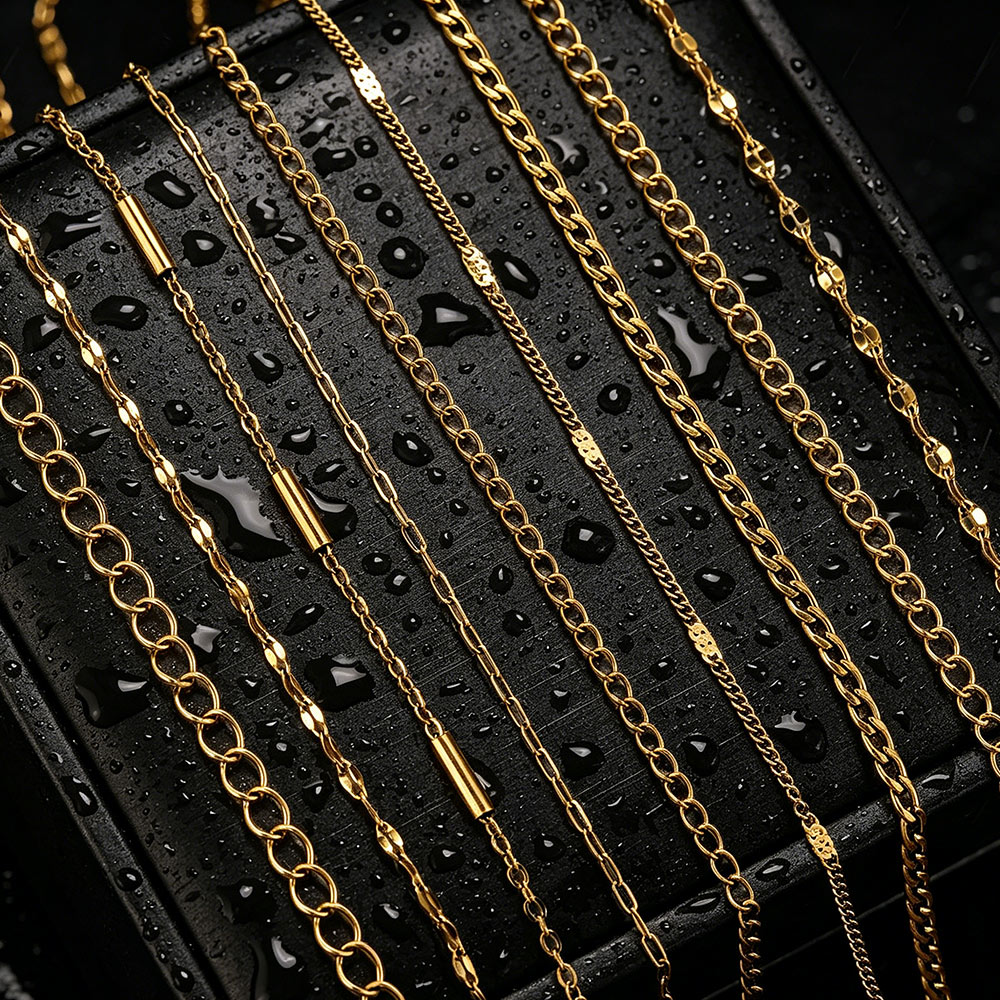 Men Accessories Bracelet - Chaînes croisées longues en acier inoxydable