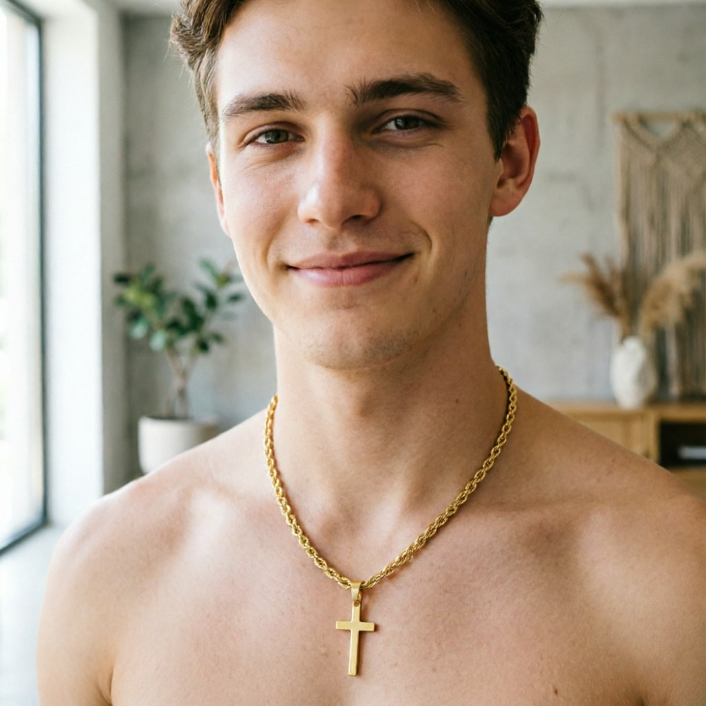 Men Accessories Singapore - Nouveau Collier Pendentif Croix Tendance pour