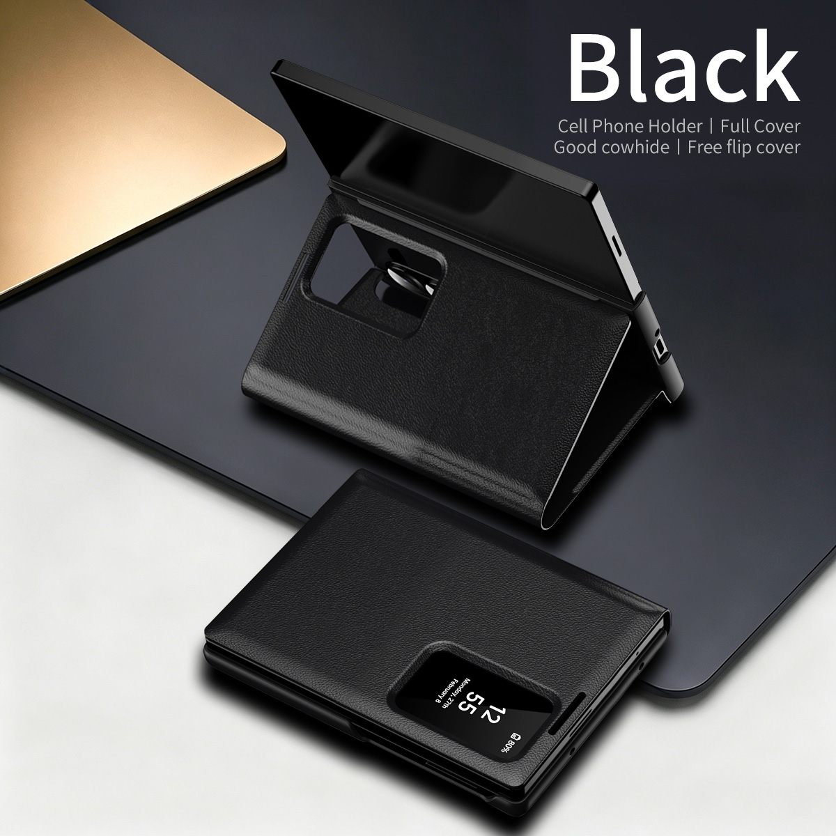 Bifold Leather Wallet - Étui portefeuille en cuir avec emplacement