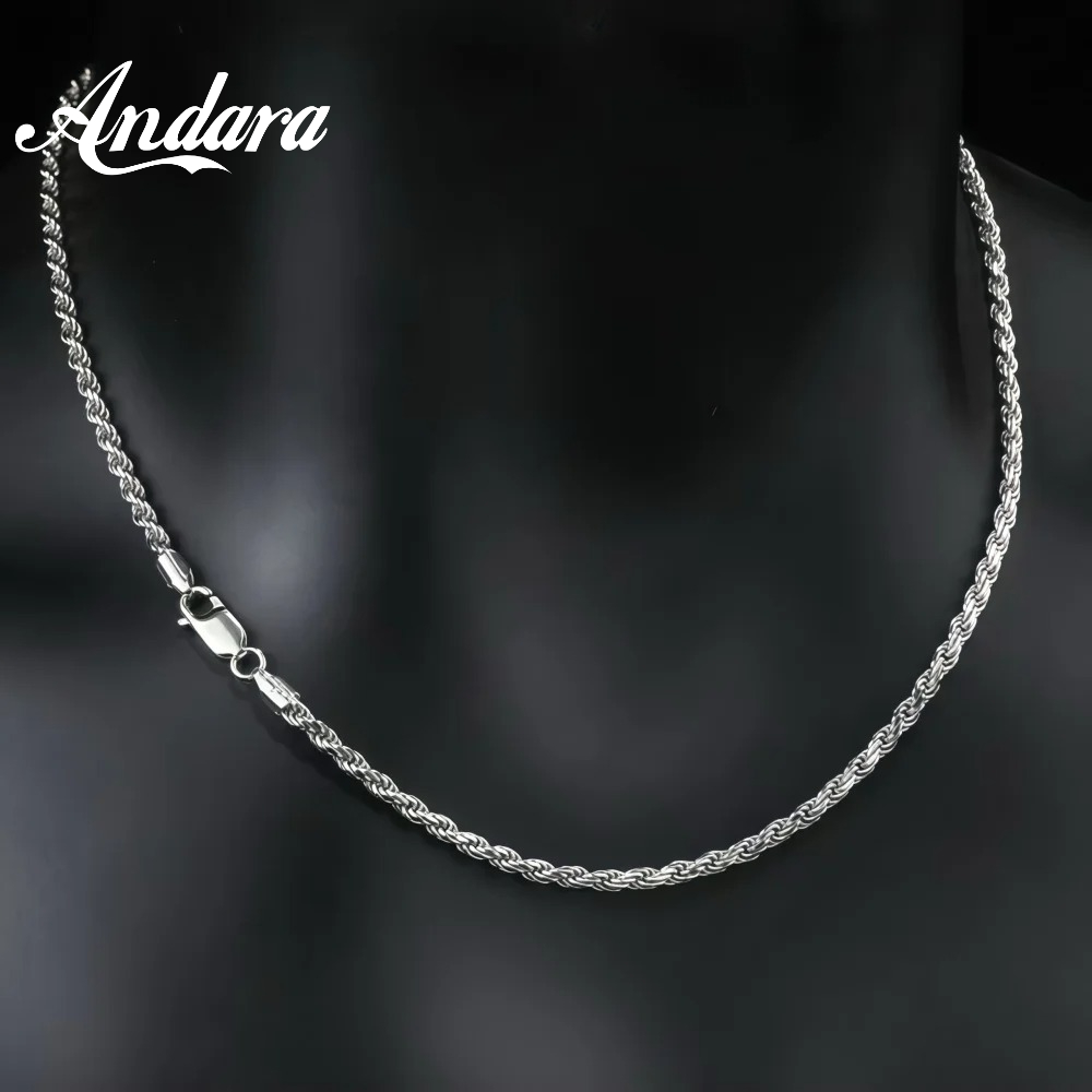 Men Accessories Singapore - Collier chaîne torsadée en argent sterling