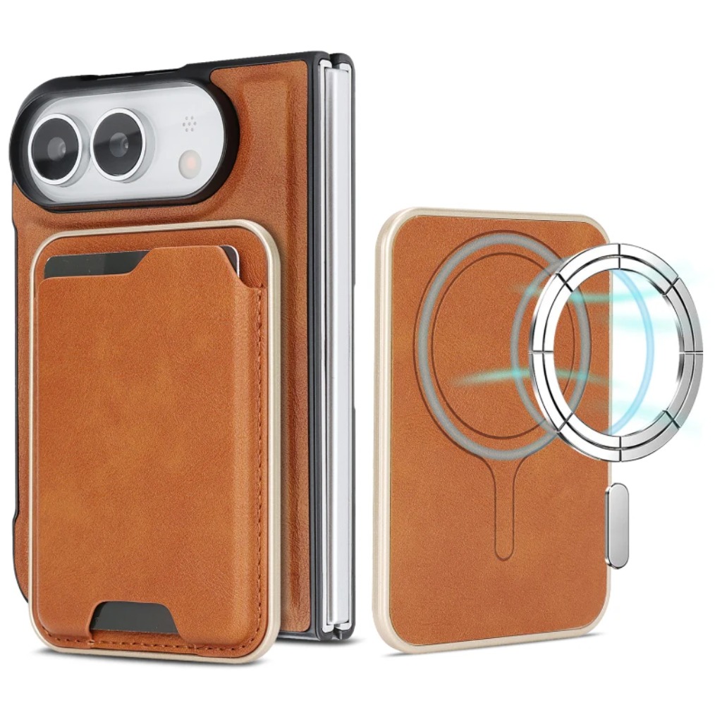 Bifold Leather Wallet - Étui de téléphone en cuir détachable