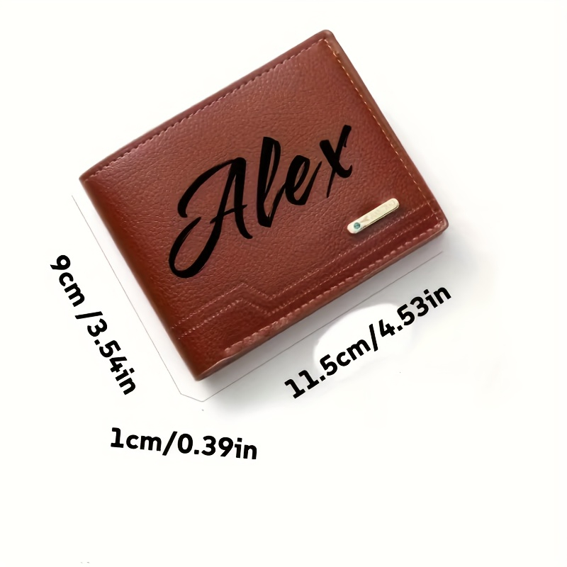 Texte et initiales personnalis - Bifold Leather Wallet avis et prix