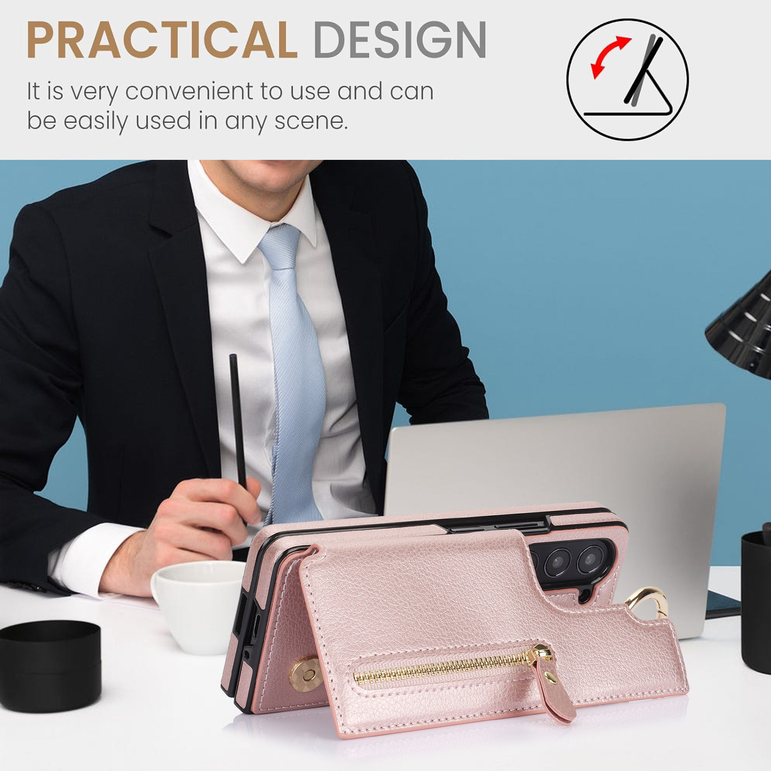 Étui portefeuille en cuir avec - Bifold Leather Wallet avis et prix