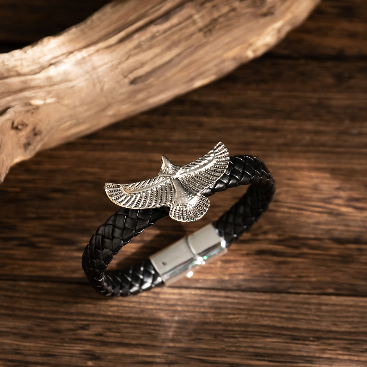 Bracelet aigle en cuir noir po - Men'S Accessories Hand Bands avis et prix