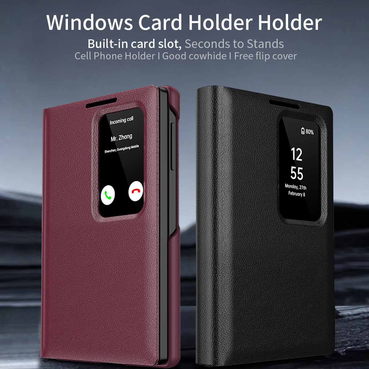 Étui portefeuille en cuir avec - Bifold Leather Wallet avis et prix