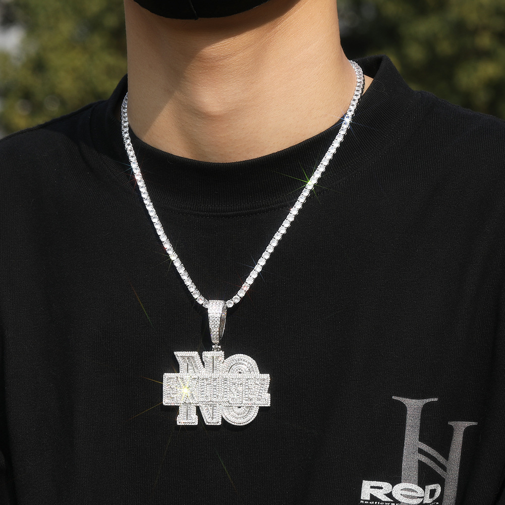 Collier Hip-hop Alphabet au de - Men Accessories Singapore avis et prix