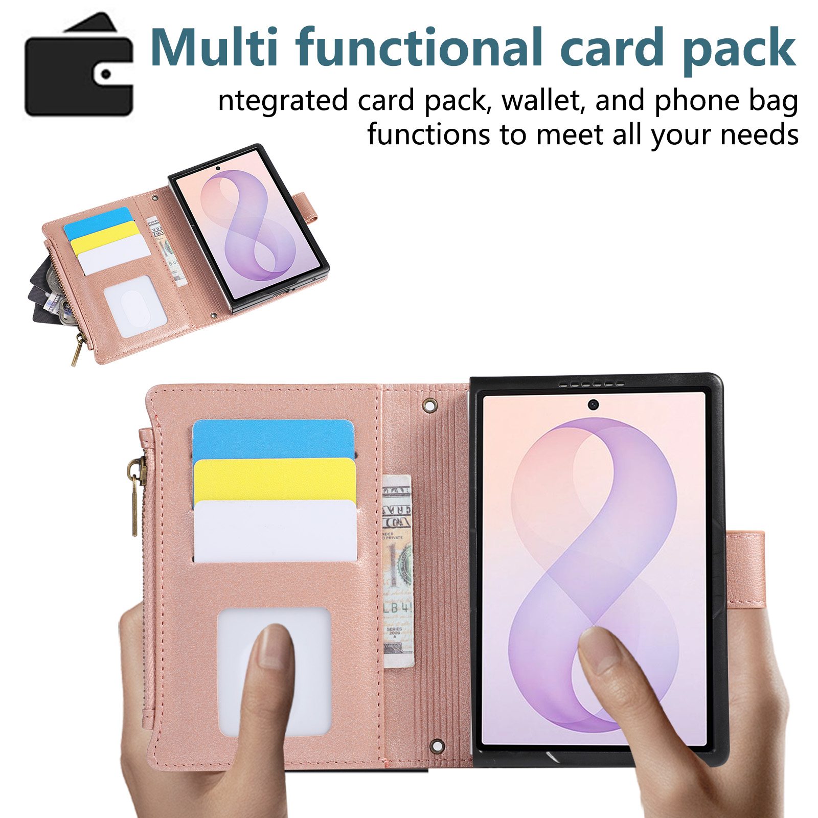 Étui de téléphone avec porte-c - Bifold Leather Wallet avis et prix