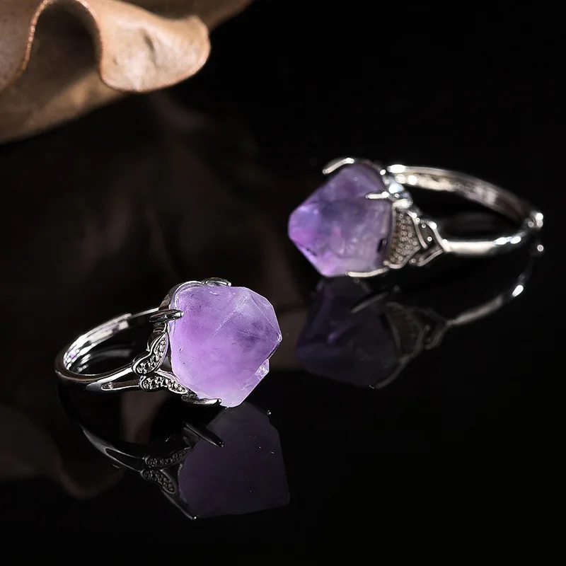 Bague en améthyste naturelle s - Men'S Accessories Hand Bands avis et prix